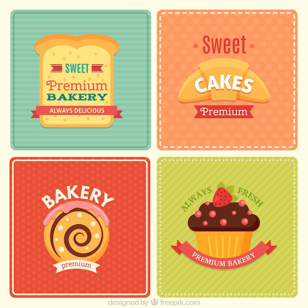 Bakery labels in retro style