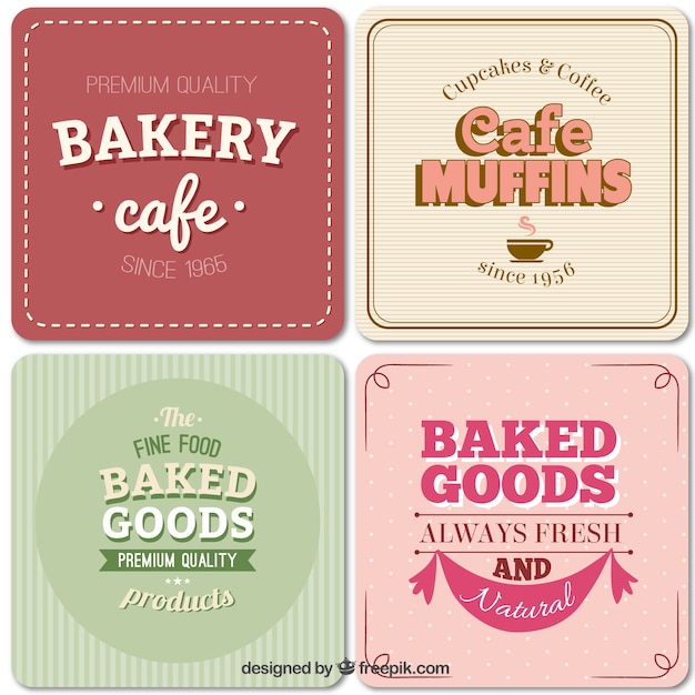 Bakery labels in vintage style