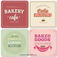 Free vector bakery labels in vintage style