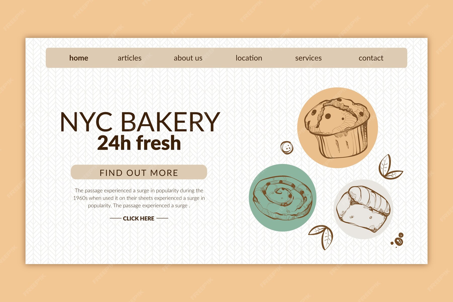 Free Vector | Bakery landing page design template