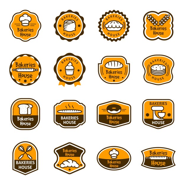 Коллекция логотипов хлебопекарни