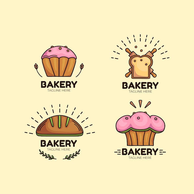 Free vector bakery logo set