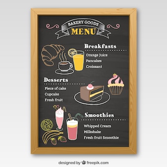 Bakery menu blackboard