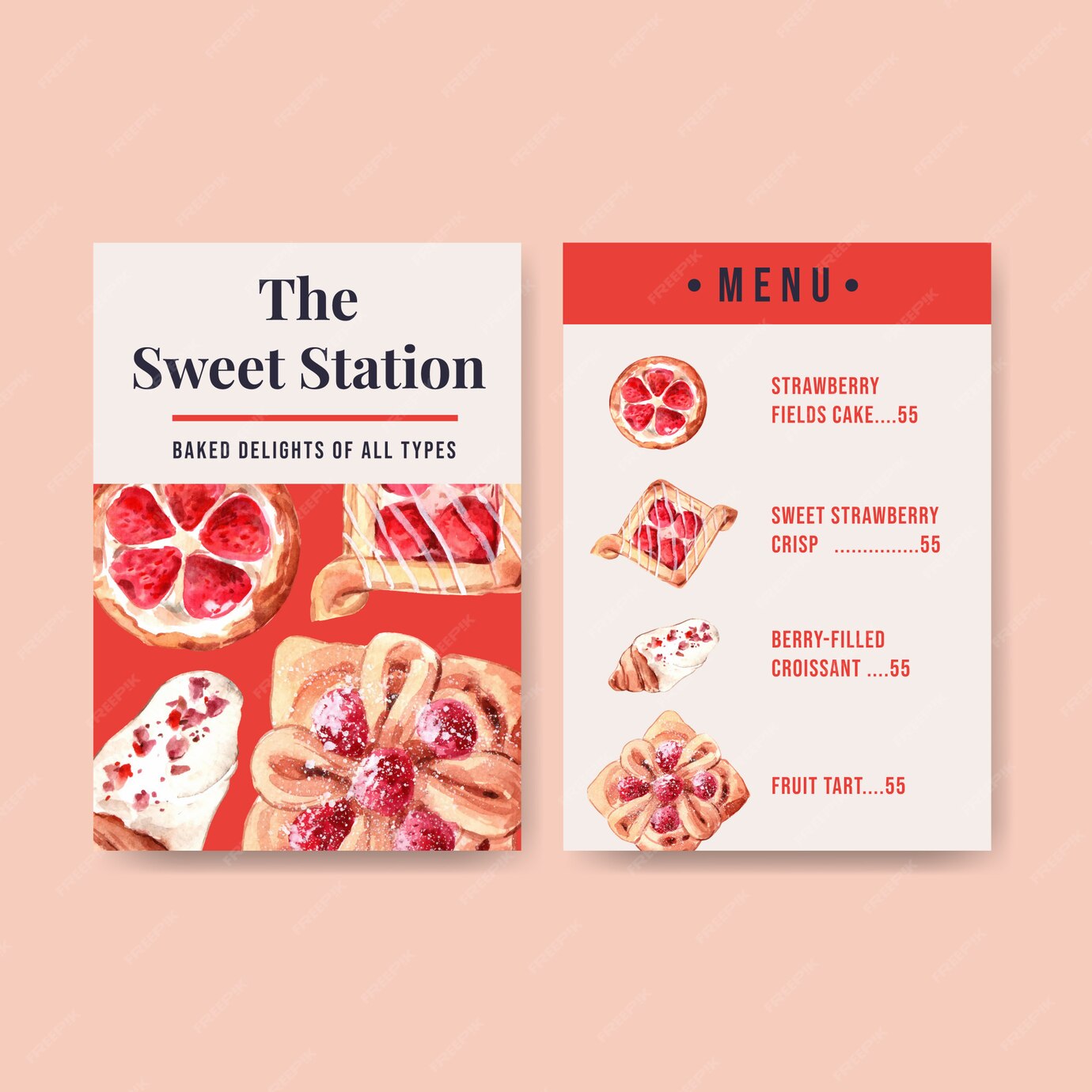 Free Vector | Bakery menu templates