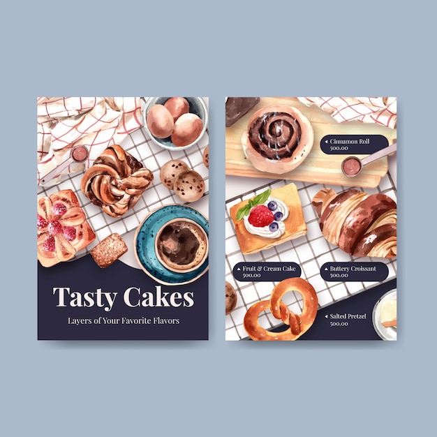 Free vector bakery menu templates