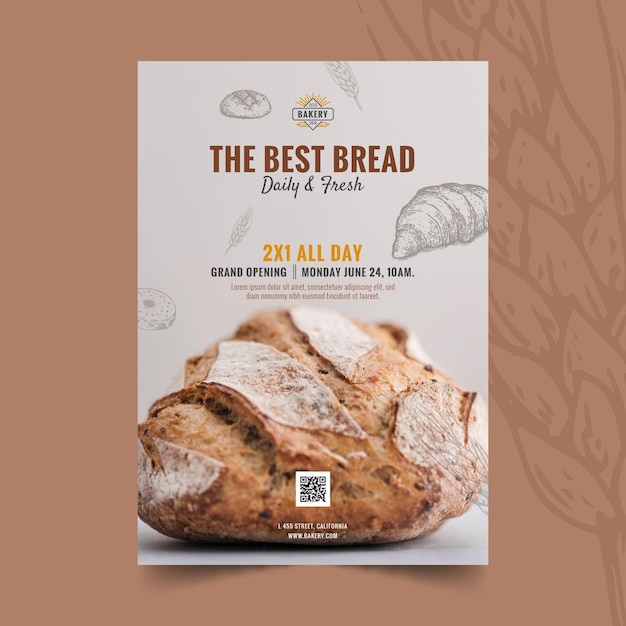 Bakery opening poster template