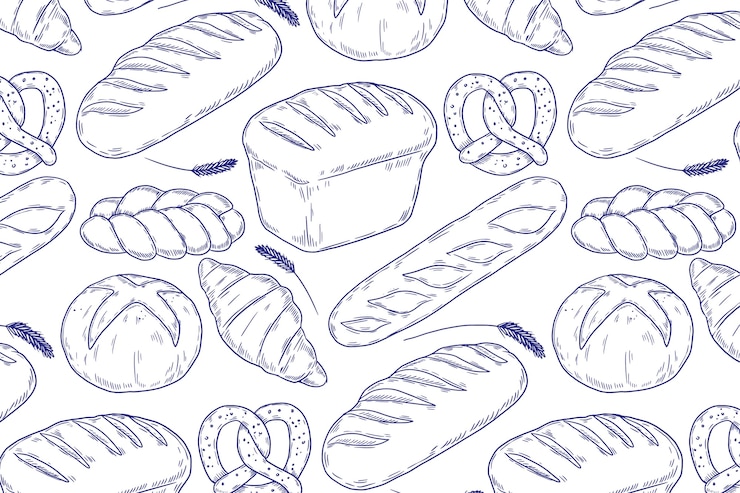 Free Vector bakery pattern background