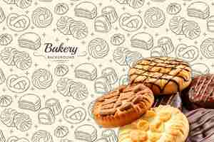 Free vector bakery pattern background