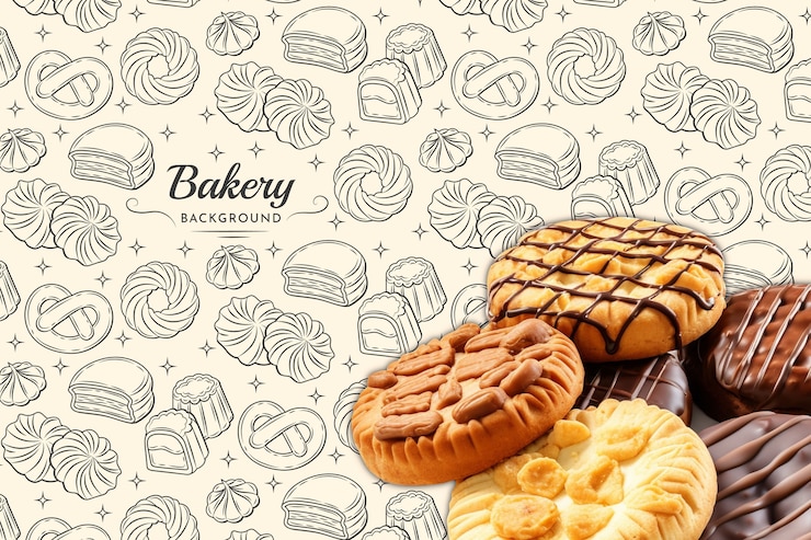 Free Vector bakery pattern background