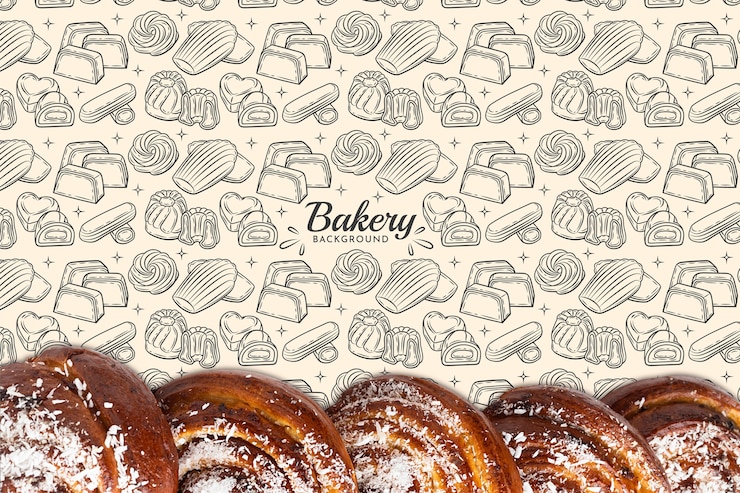 Free Vector bakery pattern background