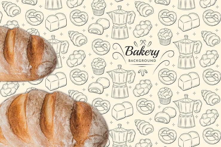 Free Vector bakery pattern background