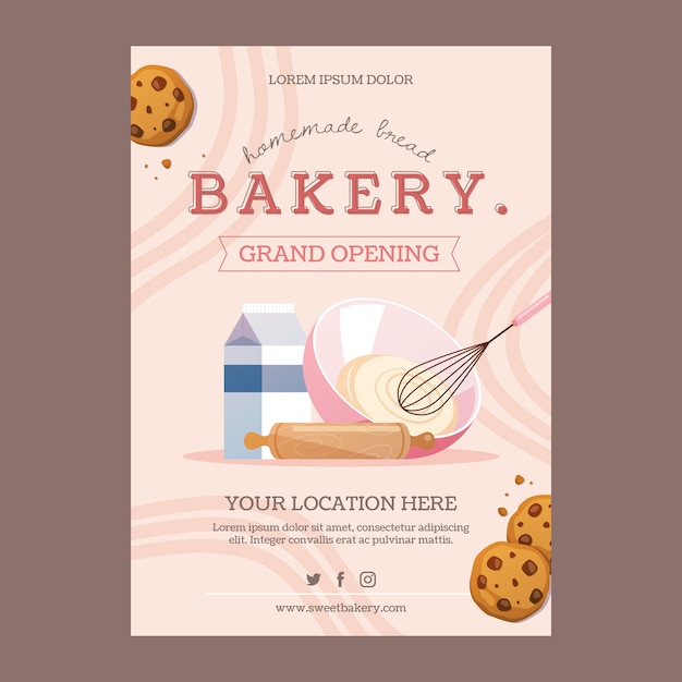 Free vector bakery poster template