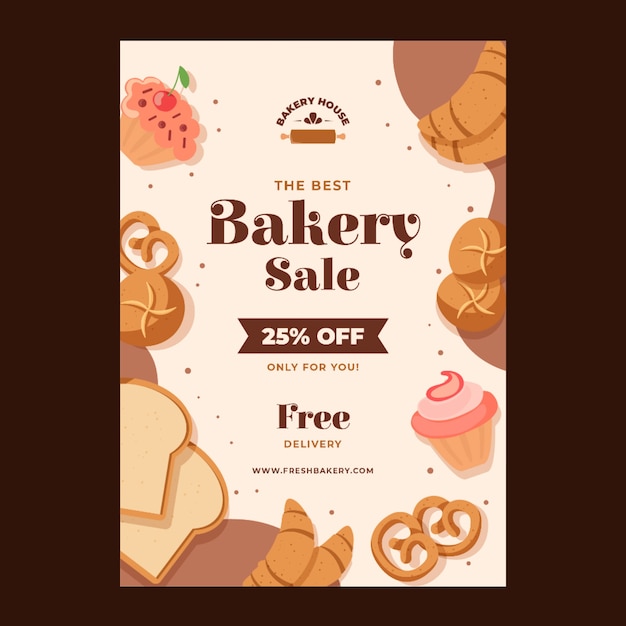 Free vector bakery poster template