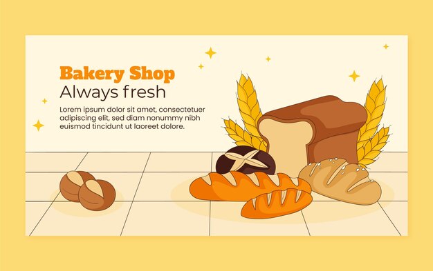 Free vector bakery products facebook template