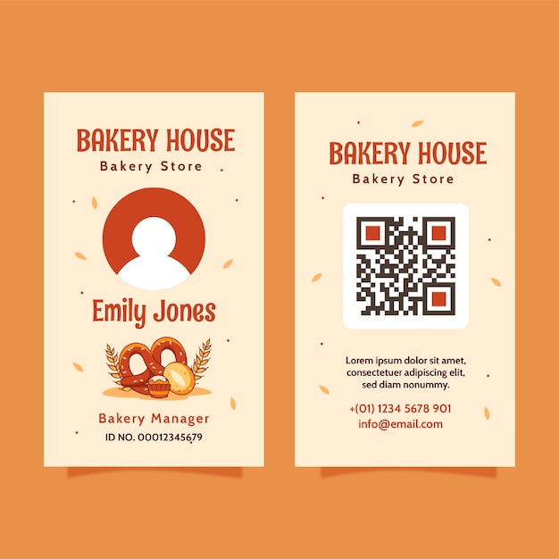 Free vector bakery  products  id card template