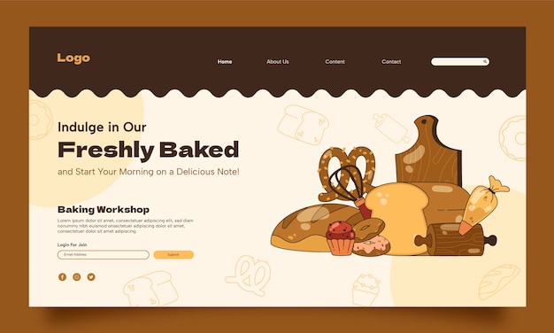 Bakery products landing page template