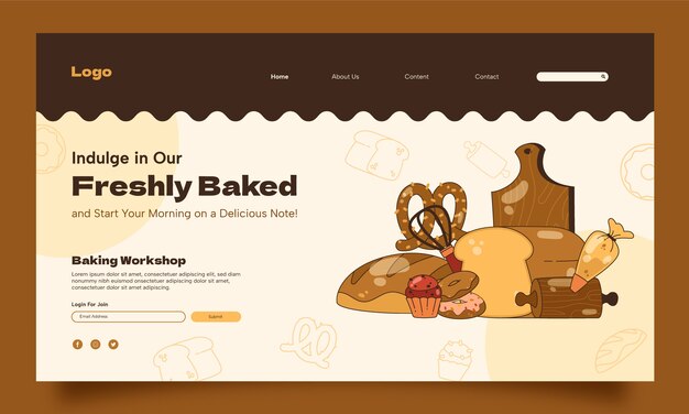 Bakery products landing page template
