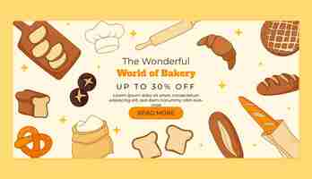 Free vector bakery products sale banner template