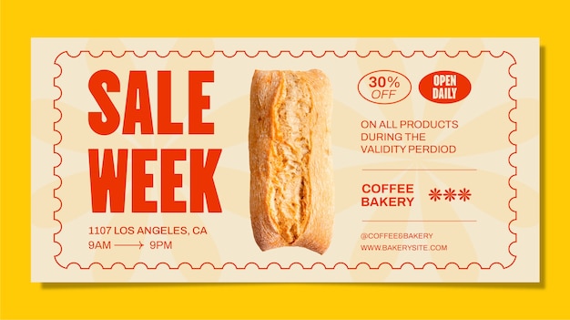 Bakery products sale banner template