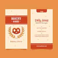 Free vector bakery  products  vertical business card  template