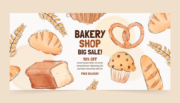 Bakery sale banner design template