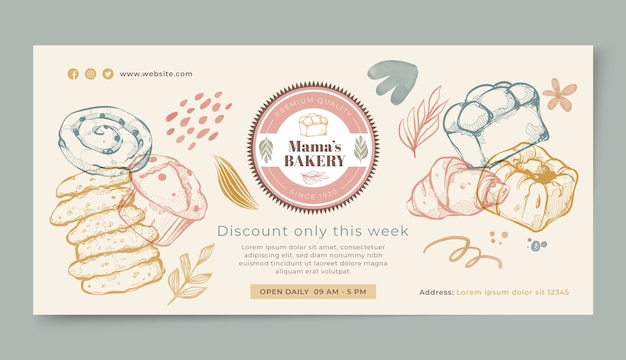 Free vector bakery sale banner template