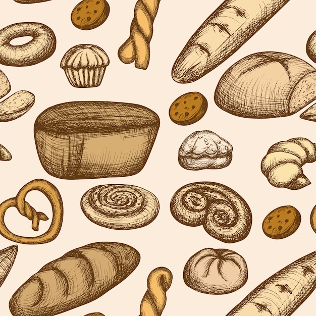 Free vector bakery seamless pattern