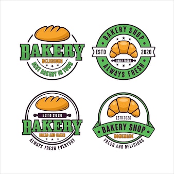Bakery shop badge design logo collection
