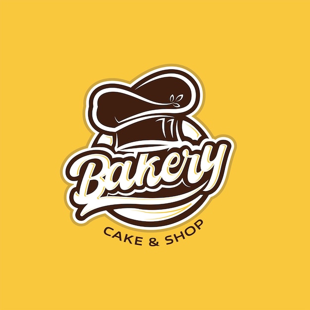 Vettore gratuito modello di emblema del logo del negozio di panetteria