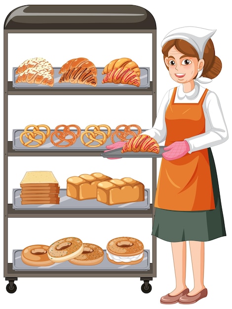 Free vector bakery showcase with pastry products