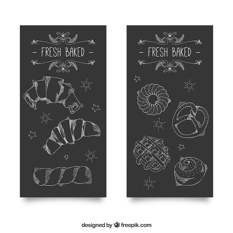 Free Vector bakery sketches of bakery products