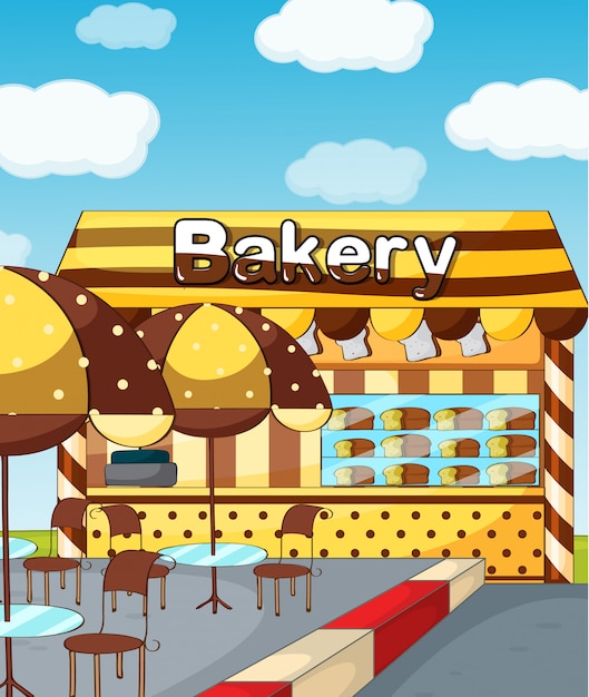 Free vector a bakery store