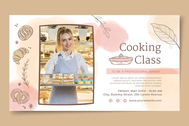 Bakery watercolor marketing pack webinar