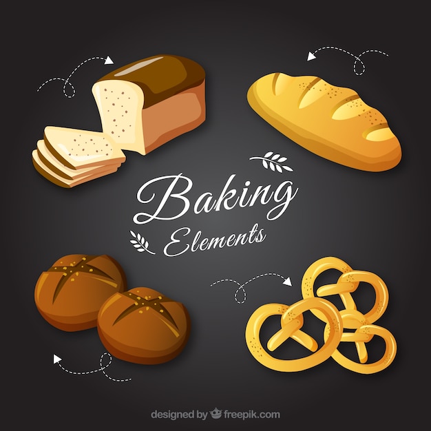 Free vector baking element collection