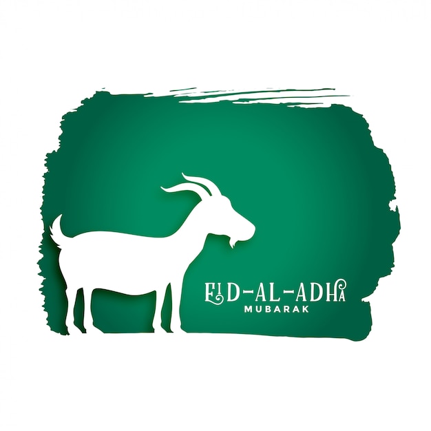 Free vector bakrid eid al adha festival background with goat silhouette