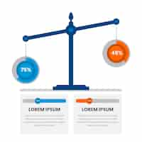 Vettore gratuito equilibrio del concetto di infografica