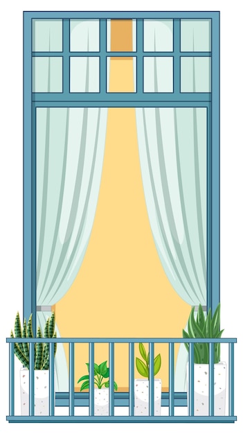 Бесплатное векторное изображение Балкон фасада многоквартирного дома
