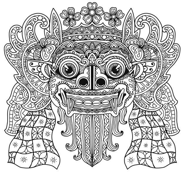 Premium Vector Balinese Barong Culture Illustration Design