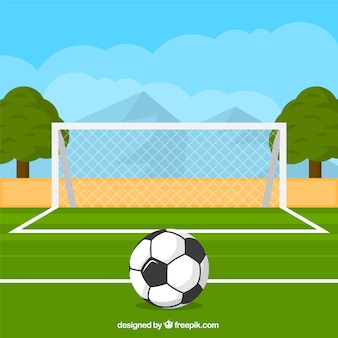 Ball in front of goal