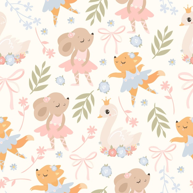 ballet seamless seamless pattern with animals