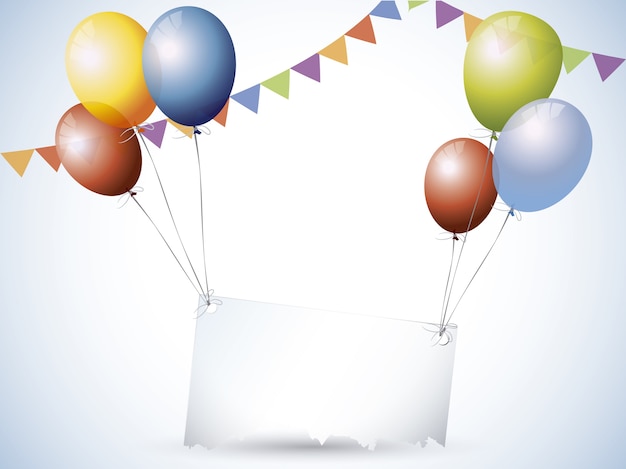 Ballons and birthday decorations background