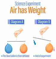 Free vector balloon balance science experiment