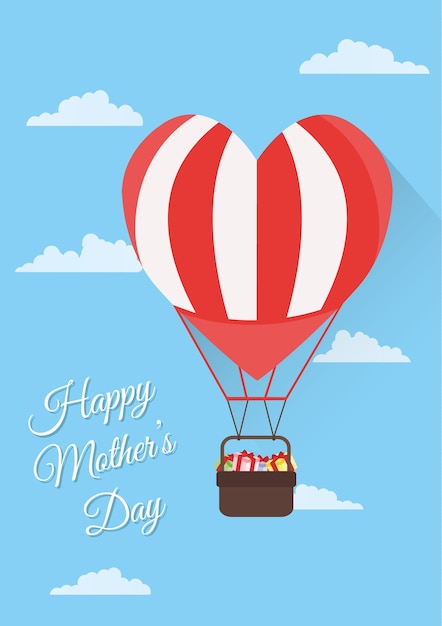 Balloon heart shaped mother's day greeting 