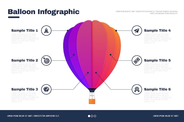 Balloon infographic template in flat design