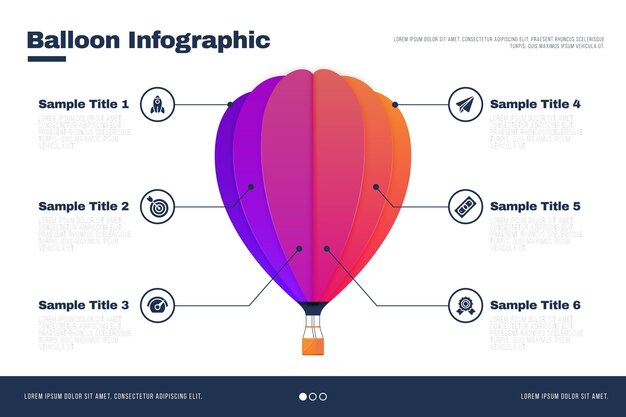 평면 디자인에 풍선 infographic 템플릿