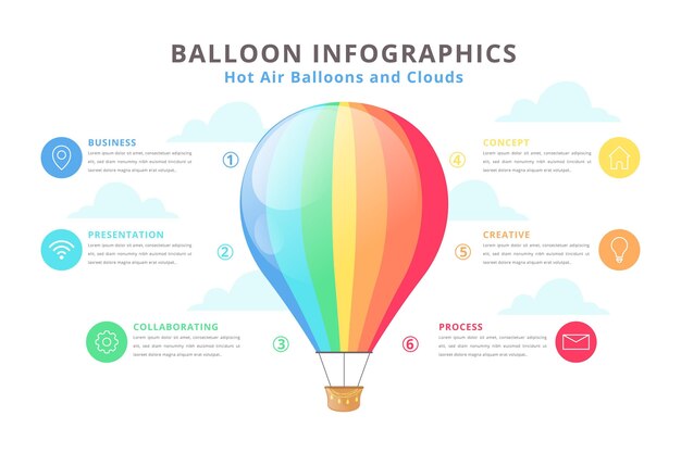 Воздушный шар инфографики