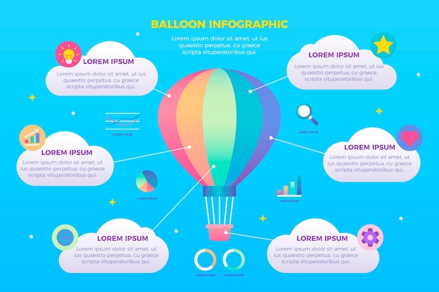 Vettore gratuito palloncino infografica