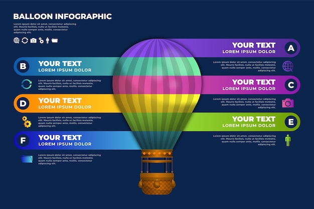 Free vector balloon infographics template