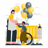 Free vector balloon seller concept illustration