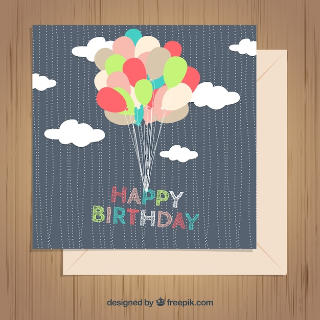 Free vector balloons birthday card